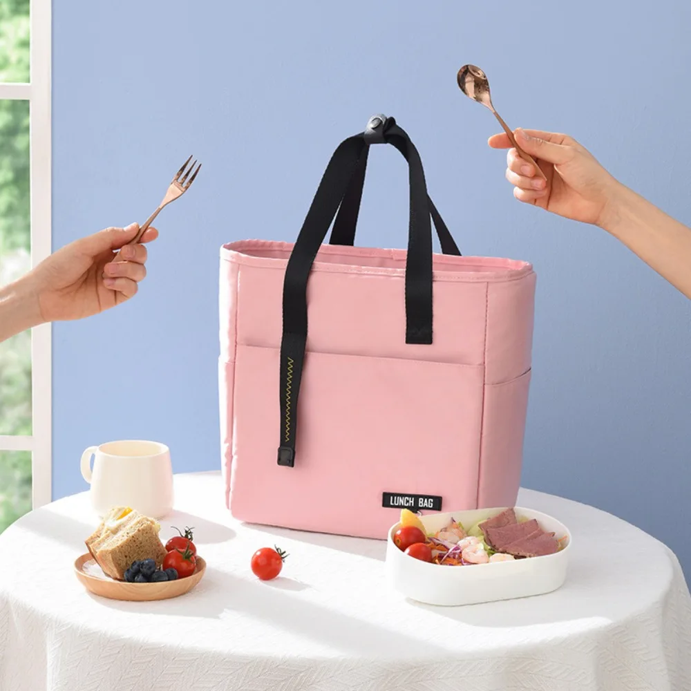 Large Capacity Insulated Lunch Box Portable Thickened Food Zipper Storage Bags Ice Pack Cooler Bag Travel Picnic Handbags