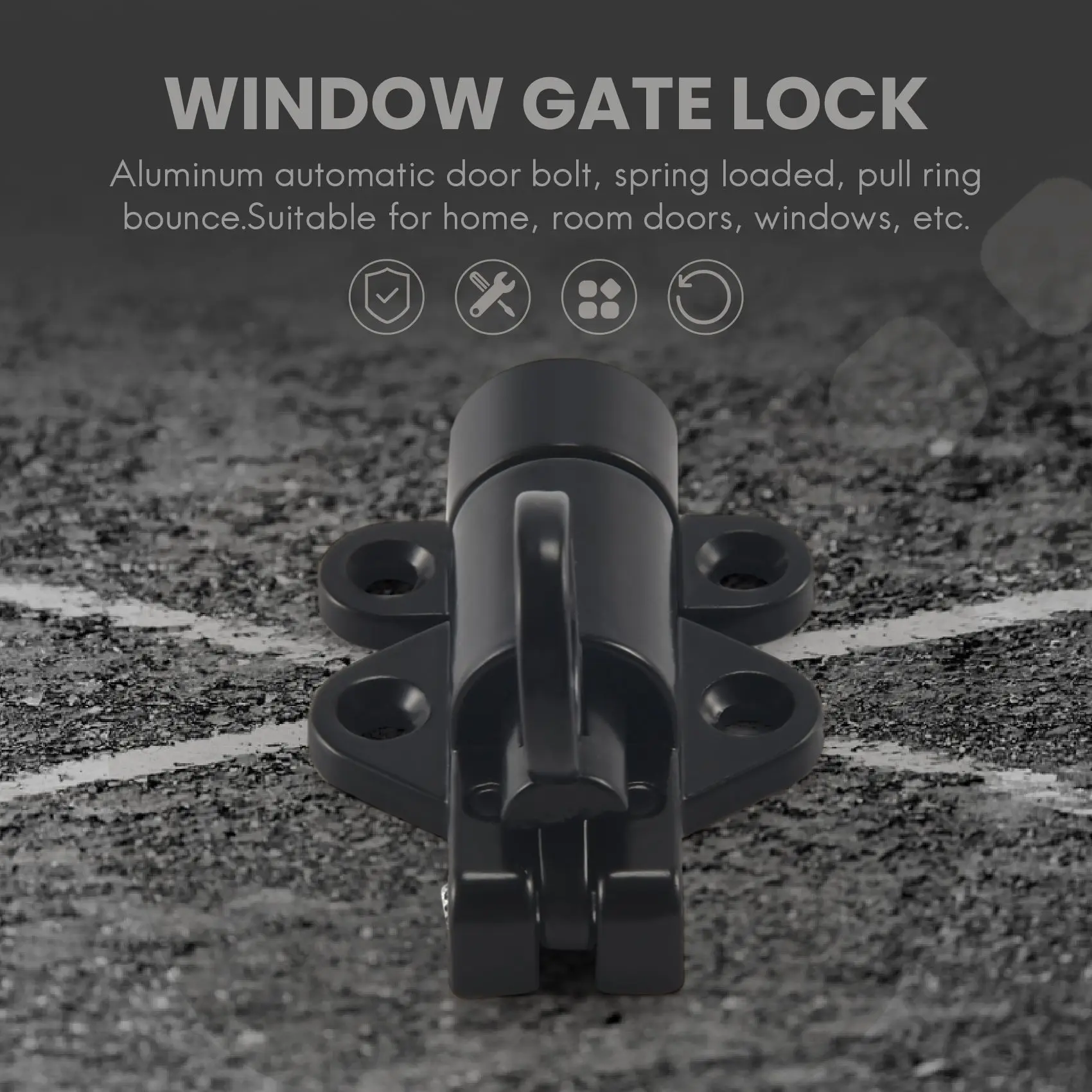 A01E-Aluminium Legierung Sicherheit Automatische Fenster Tor Schloss Spring Bounce Tür Riegel Riegel