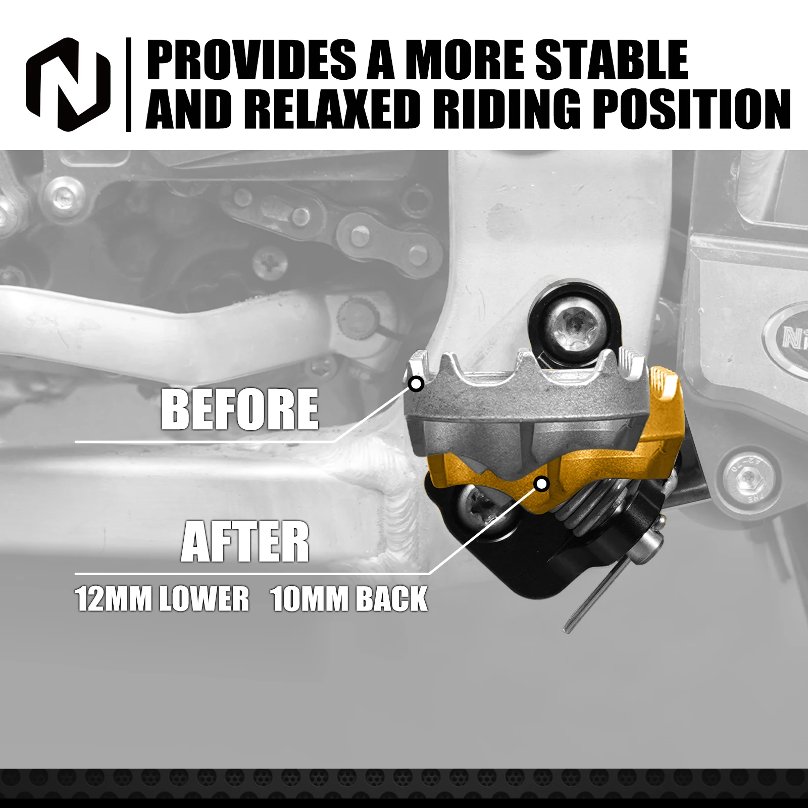 NICECNC For Yamaha YZ125 YZ250 2005-2023 Footpeg Footrests Mount Bracket Lower 12MM For Yamaha YZ125X 2017-2023 YZ250X 2016-2023 - view 3
