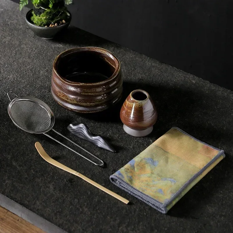 4/7 stücke handgemachtes Zuhause leicht zu reinigen Matcha Tee Set Werkzeugst änder Kit Schüssel Schneebesen Schaufel Geschenk Zeremonie traditionelle japanische Accessoires