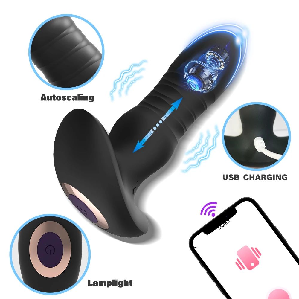 Telescopic Vibrating Butt Plug Anal Vibrator APP Wireless Remote Sex Toys for Women Anal Dildo Prostate Massager Men Buttplug image 4
