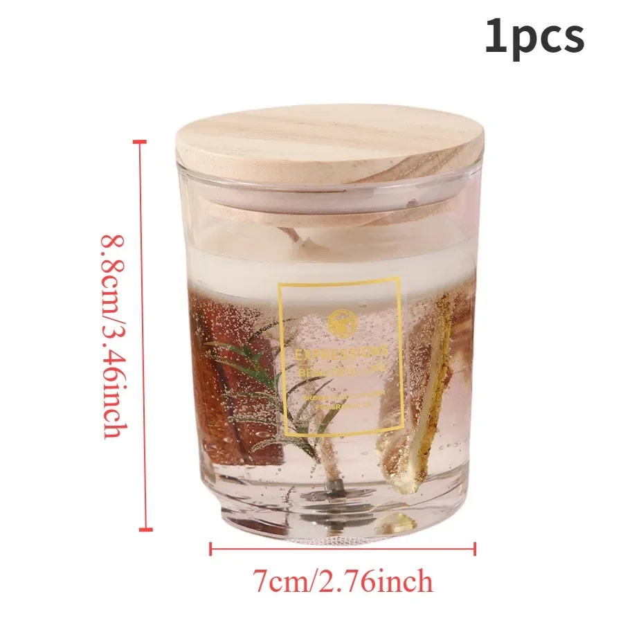 1pc DIY Jelly Scented Candle Dried Flower Handmade Jelly Wax Essential Oil Candle Crystal Fragrance Candle Gift Box