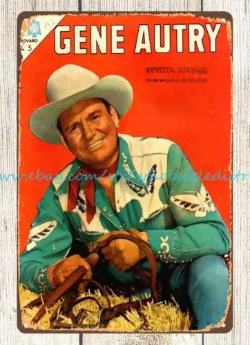 1966 Gene Autry Comics cowboy horses metal tin sign collectible home decor