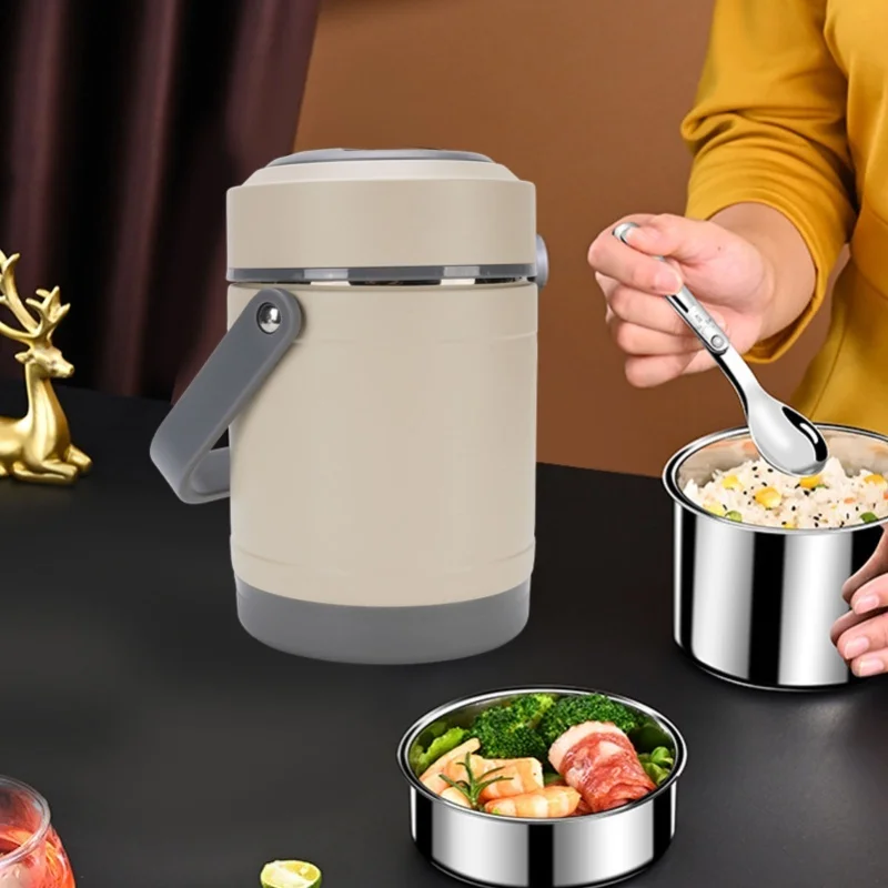 20W Thermal Cooker Pot Stainless Steel Mini Portable Food Warmer Bento Box Constant Temperature Heat Preservation Lifting Pot 5V