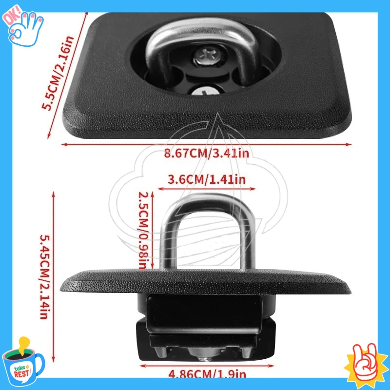 Retractable Pickup Truck Bed Tie Down Anchors Heavy Duty Cargo Secure Hooks