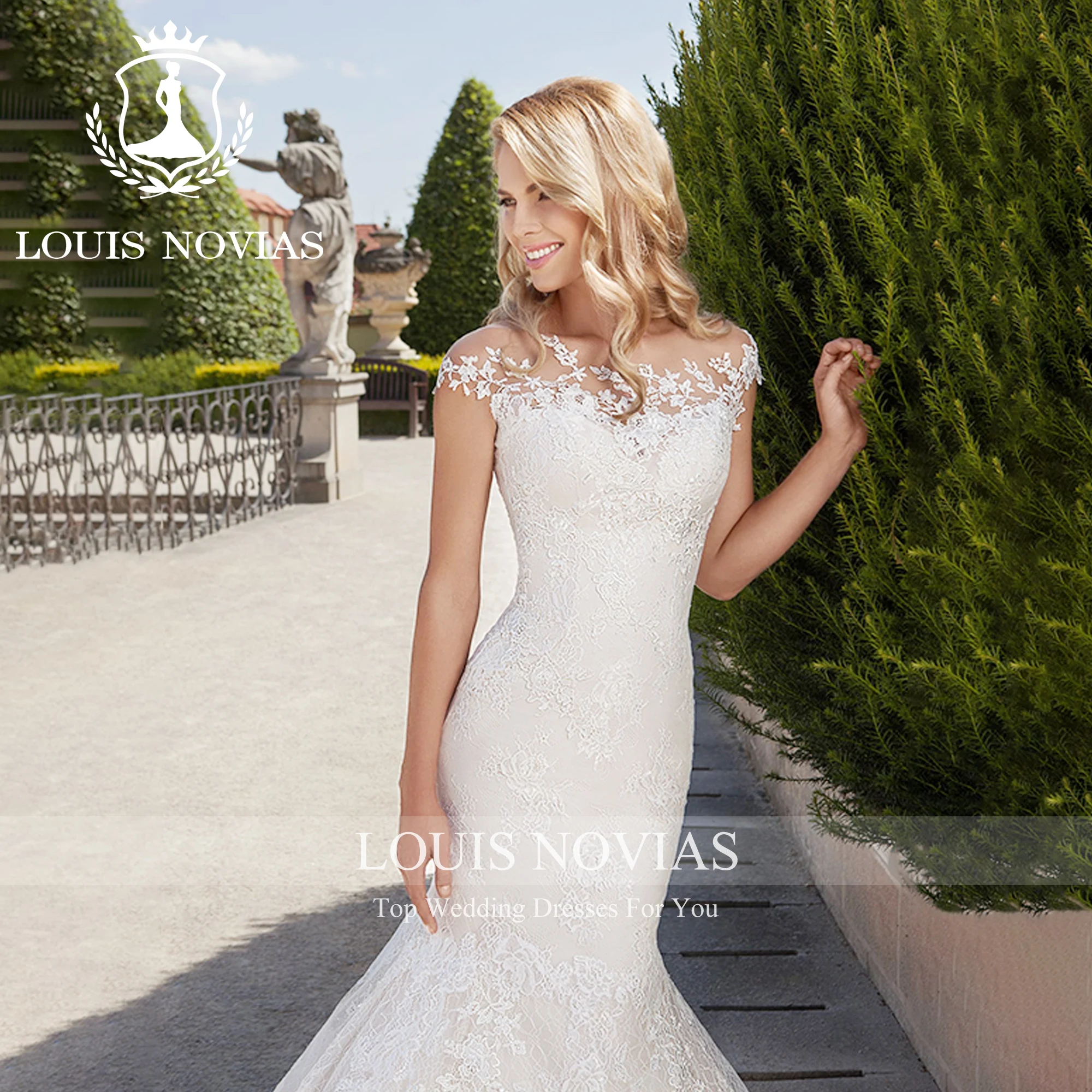 LOUIS NOVIAS New Arrival Bride  Brush Train Luxury New Arrives Wedding Dress Vestidos De Novia