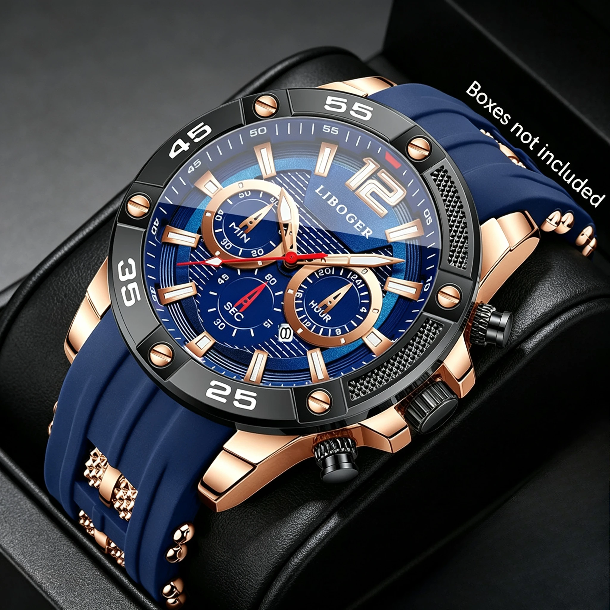 Fashion Men Calendar Quartz Watch Silicone Strap Casual Sports Wristwatches Male Daily Gift Relogio Masculino（Without Box）