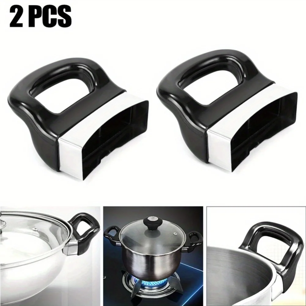 

2Pcs Black Pot Side Handles For Pressure Pan Cooker Steamer Sauce Pot Ear Replacement Single Hole Short Side Handle Cookware