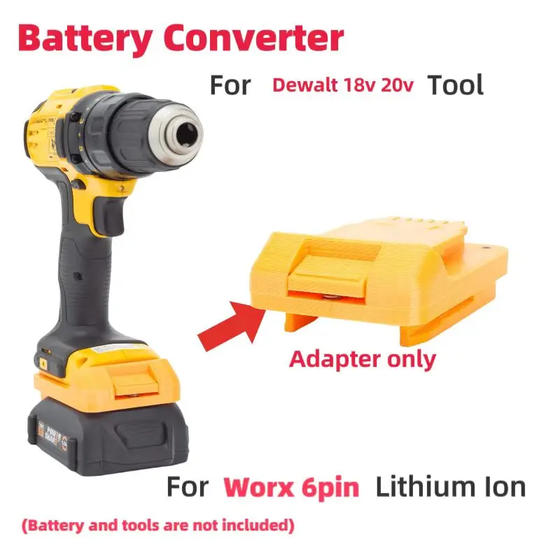 

Batteries Adapter for Worx 20V 6Pin Li-ion Convert To for Dewalt 18V Power Screw Tool Converter（Battery Tools Are Not Included）