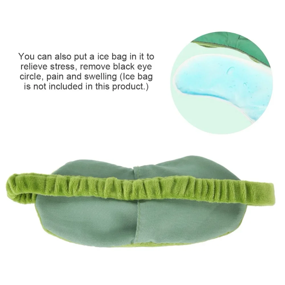 1pcs Cute Eyes Mask Cover Plush The Sad Frog Green Eye Mask Cover Relax Sleeping Rest Travel Anime Funny Gift Beauty Goggles