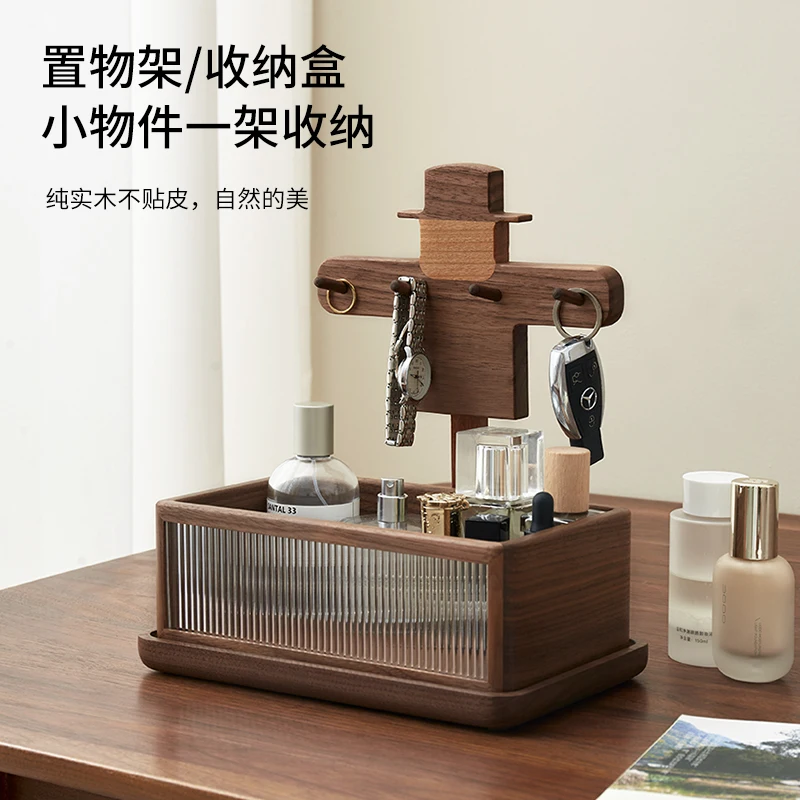 

Solid Wood Key Holder Wall Decor-Entryway Organizer Shelf for Keys&Mail Office Desktop Storage Box Creative Decor Display Stand‌