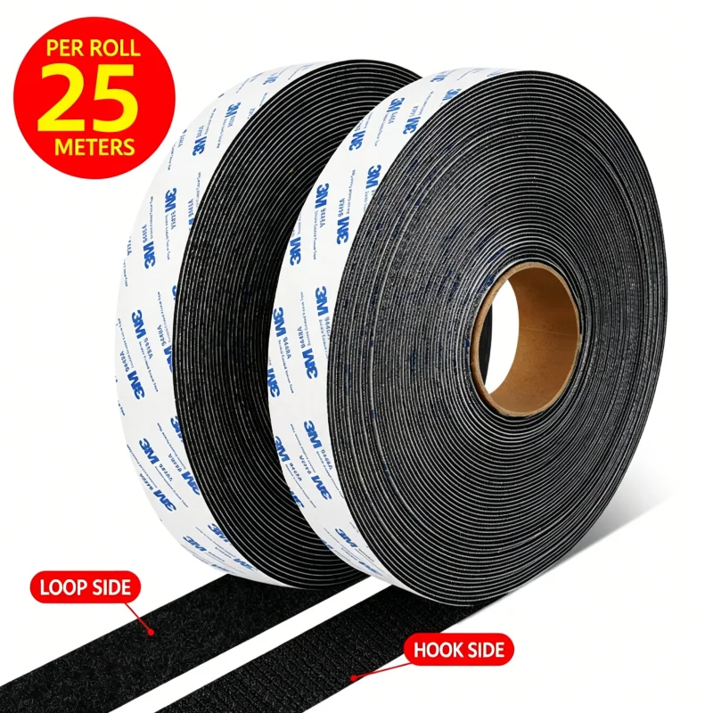 3M Double-Sided Self-Adhesive Hook and Loop Tape 25m Strong Traceless High-Viscosity Hook-Loop Fastener Tape for Car Floor Mats view 6
