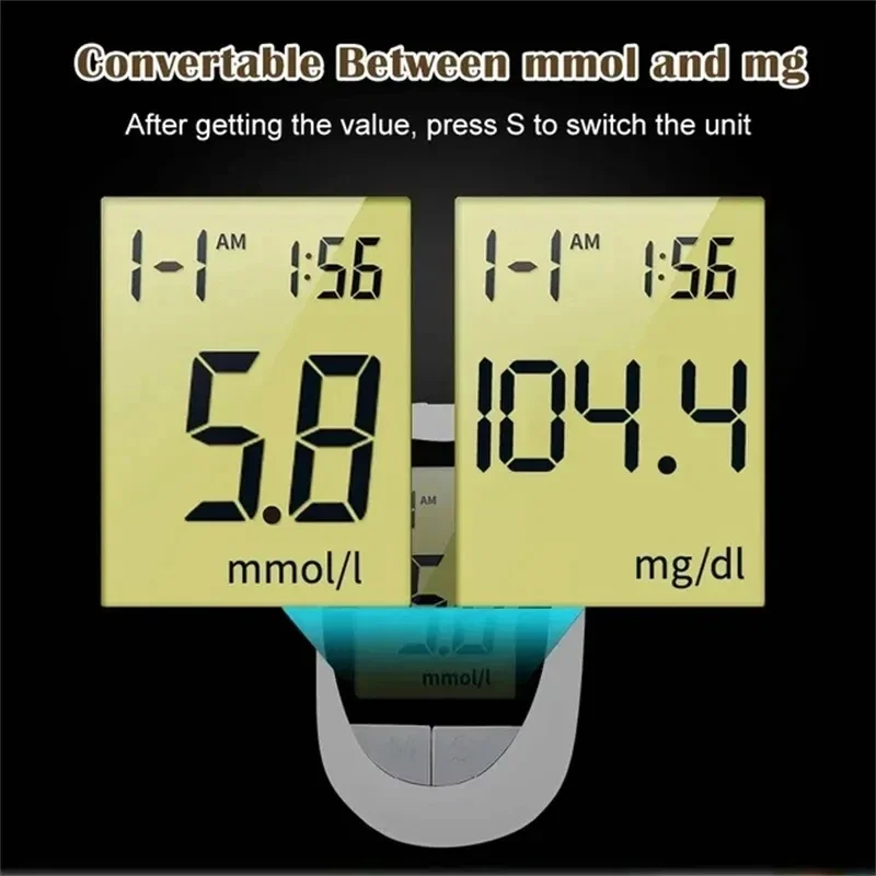 Glucometer Blood Glucose Meter Mmol/L Mg/Dl Medical 50 Test Strips Lancets Glucometro Glycosimeter for Diabetes Sugar Diabetes