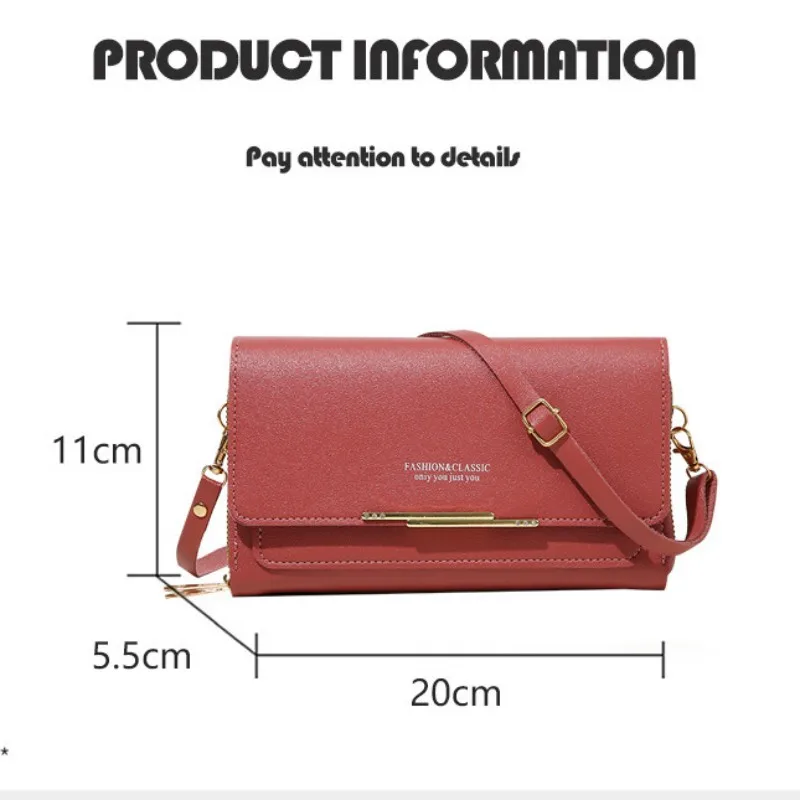 Women Long Wallet Money Clutch Handbag Korean New Large Capacity Multifunctional Shoulder Bag Hand Bag Zipper Purse Mobile Bag