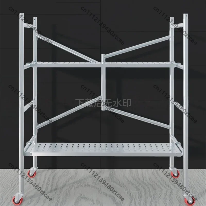 Small Movable Folding Aluminum Scaffold Ladder Mobile Putty Construction Engineering Scaffolding Shelf