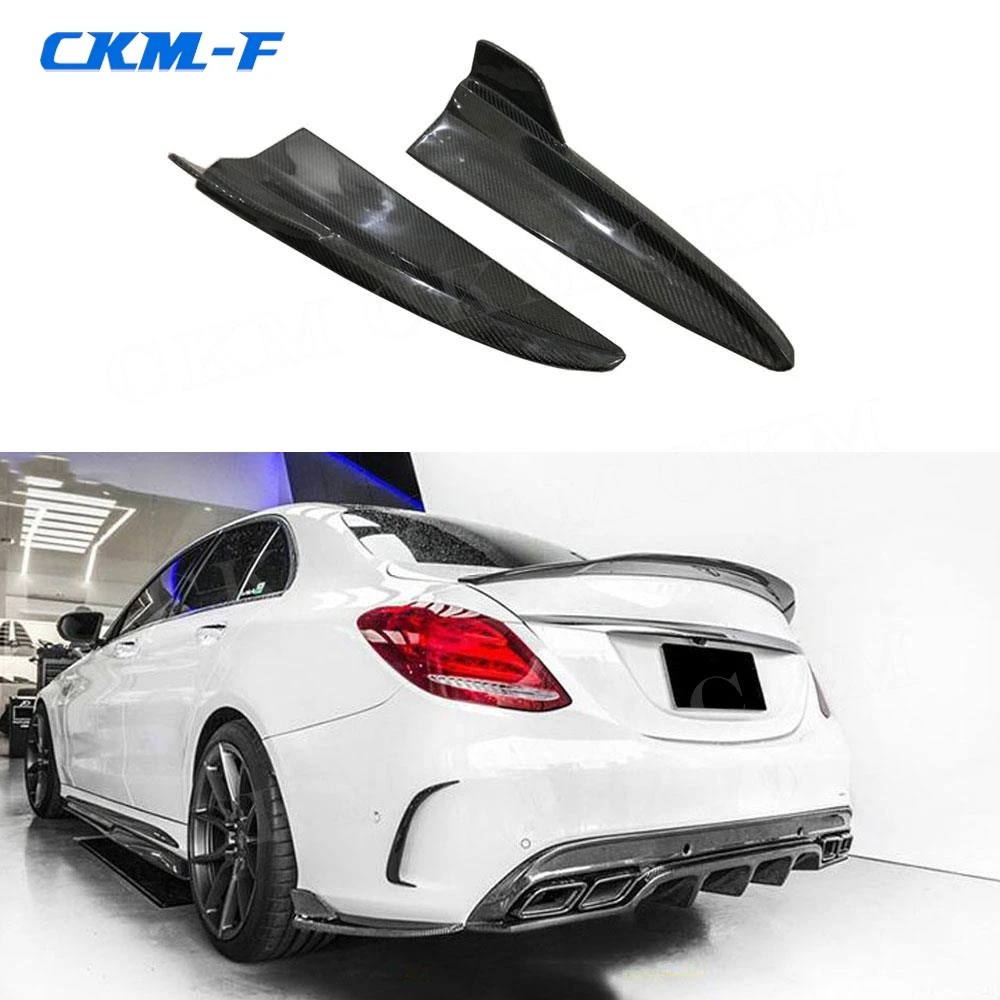 

Carbon Fiber Material Rear Bumper Lip Splitters Flaps Apron For Mercedes Benz C Class W205 C205 C63 AMG Sedan 4 Door 2015-2019