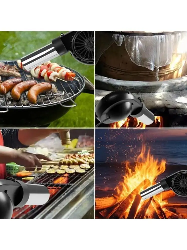 

652F USB BBQ Blower Handheld Barbecue Fan 5V2A 2650R Adjust For Outdoor Grill Enthusiasts And Camping Cooking Fan