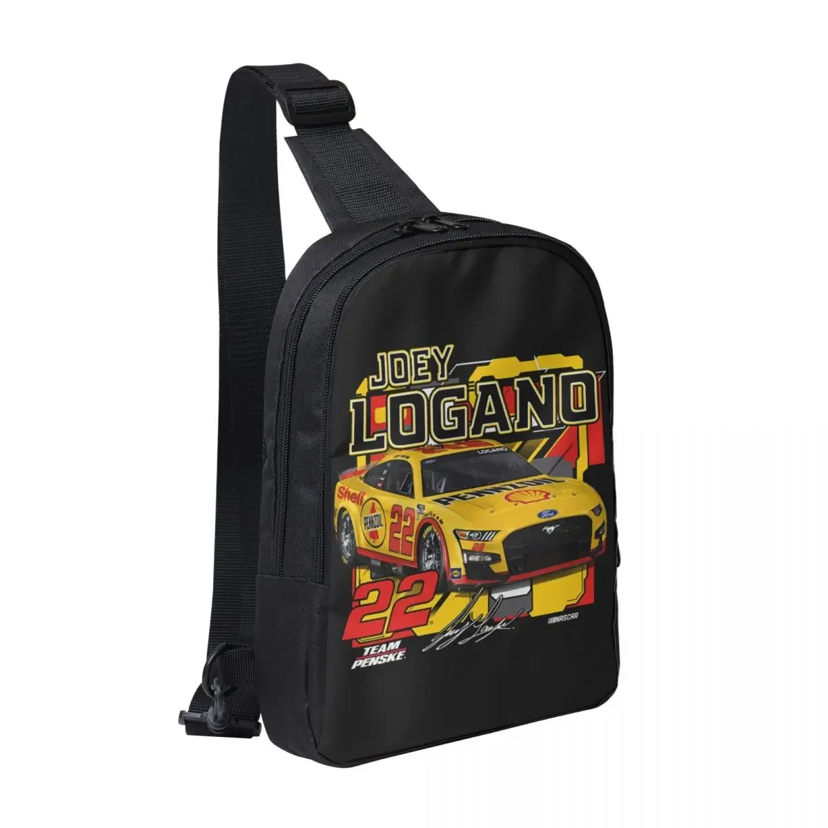 حقيبة ظهر Joey Logano 22 Crossbody Sling حقيبة كتف بحمالة صدر قابلة للتعديل للسفر والمشي لمسافات طويلة في الهواء الطلق للنساء والرجال