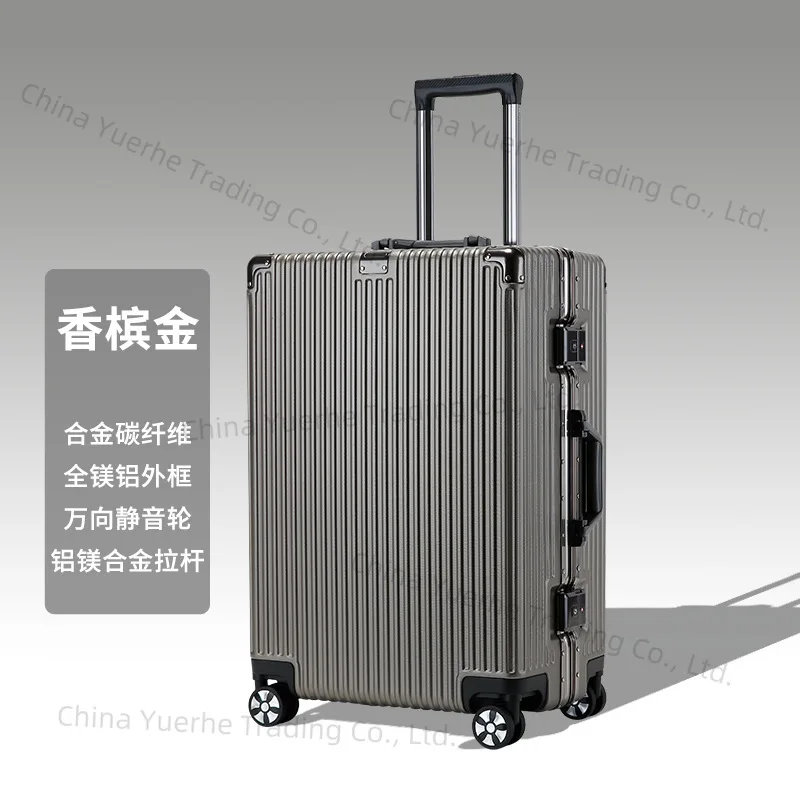 

Alloy suitcase Thickened aluminum frame trolley case Strong and durable seated suitcase