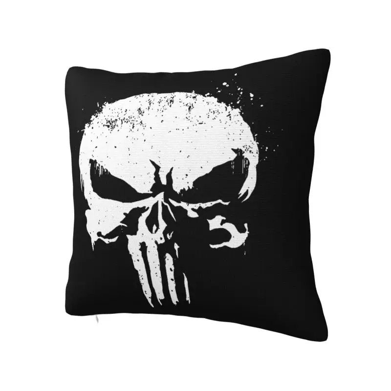 Nordic Vintage Skeleton Punisher Skull Cushion Cover 40*40 cm Soft Throw Pillow Case Bedroom Decoration Bedding Sofa Pillowslip