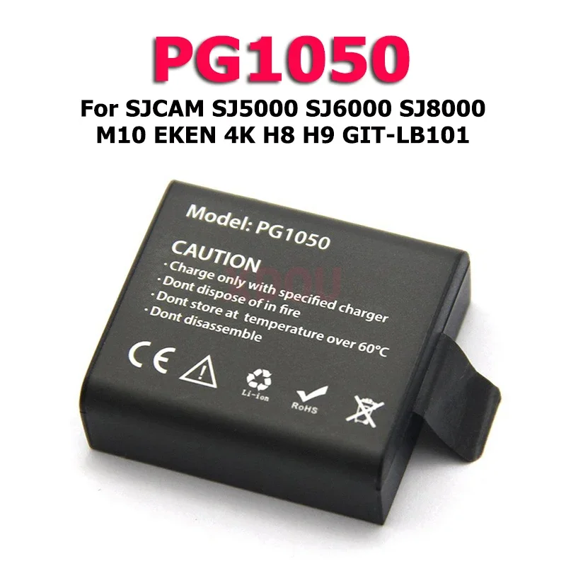 

XDOU PG1050 3.7V 1050mah Sport Action Camera Battery for EKEN H9 H9R H3 H8PRO SJ4000 SJCAM SJ5000 M10 SJ5000 Replace Battery