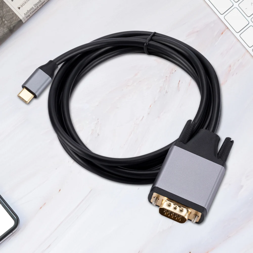 

Кабель USB 3.1 Type-C в VGA USB-C Преобразователь 10 Гбит/с Тип-C в VGA Адаптер HD-экран из алюминиевого сплава для монитора ноутбука ПК