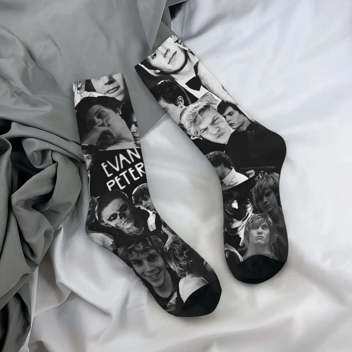 Happy Funny calzini da uomo Casual Evan Peters Sock stampa 3D Skateboard calzini da donna primavera estate autunno inverno