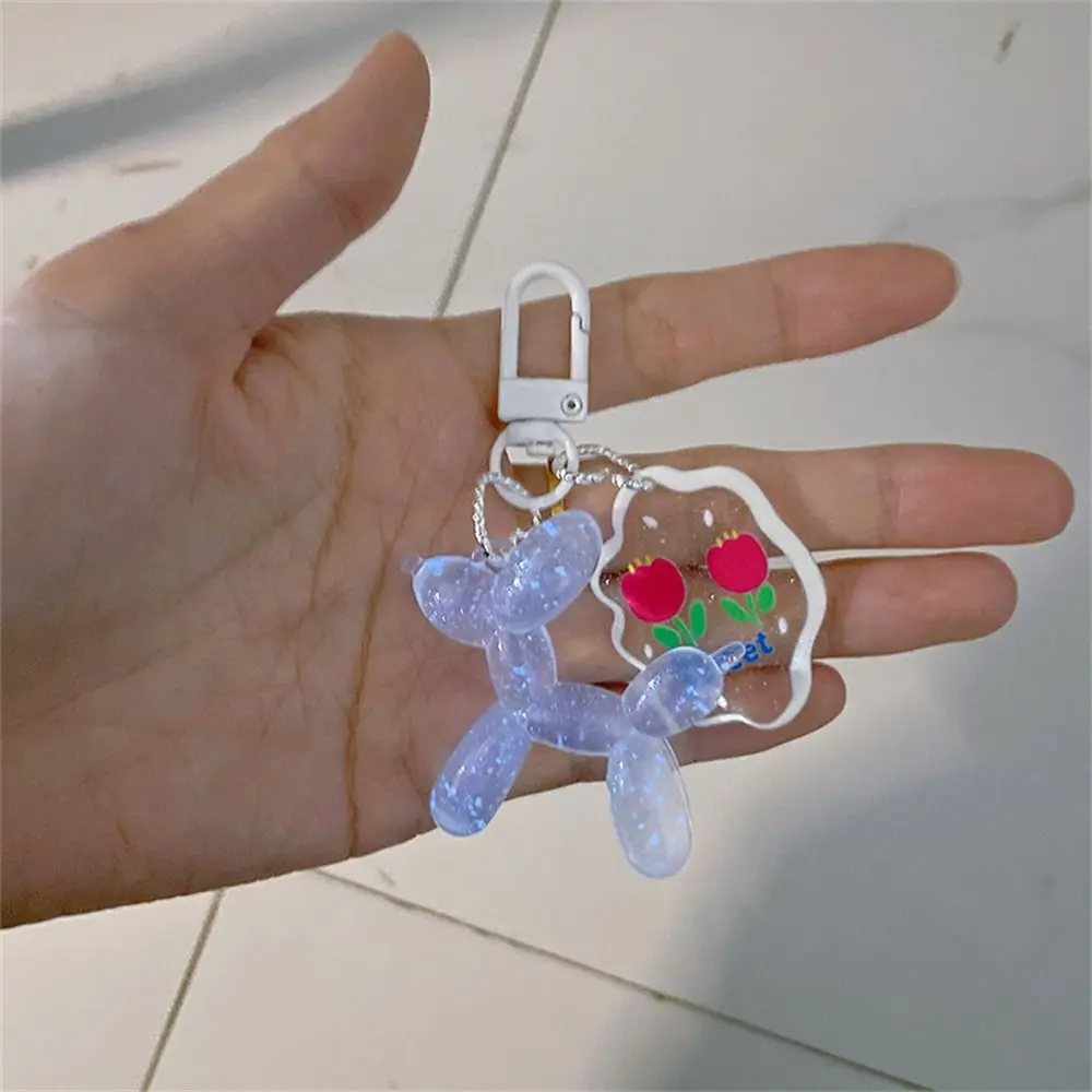 Glow At Night Balloon Puppy Keychain Decoration Luminous Small Puppy Pendant Small Animal Cartoon Dog Keyring Bags Pendant