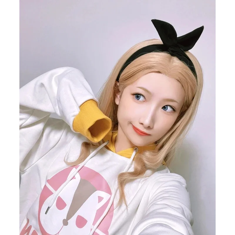 วิกชุดคอสเพลย์ผู้หญิงสีขาว Lycoris recoil Kurumi เสื้อมีหมวกสีเหลืองวอลนัทชุดสวมหัวสีขาวเสื้อผ้าแฮกเกอร์ชุดผู้หญิงมีฮู้ด