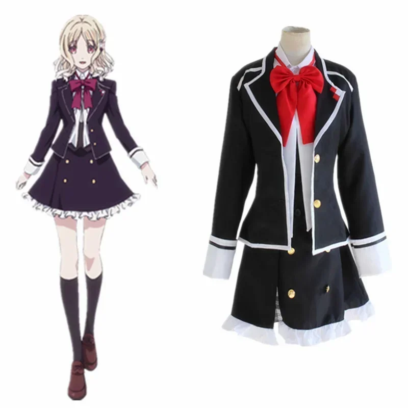 

Japanese Aime Cosplay Costumes DIABOLIK LOVERS Komori Yui School Uniform Dress Outfit Anime Cosplay Costumes Halloween Women Cos