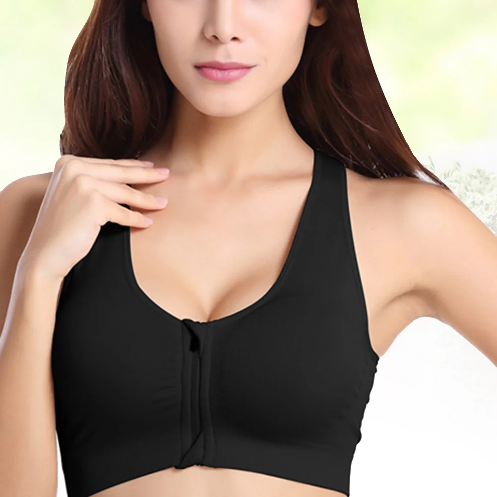 

Women's Front Zipper Red Sports Bra Padded Push Up Wirefree Gym Workout Running Bra Xl Comfortable Breathable Shockproof