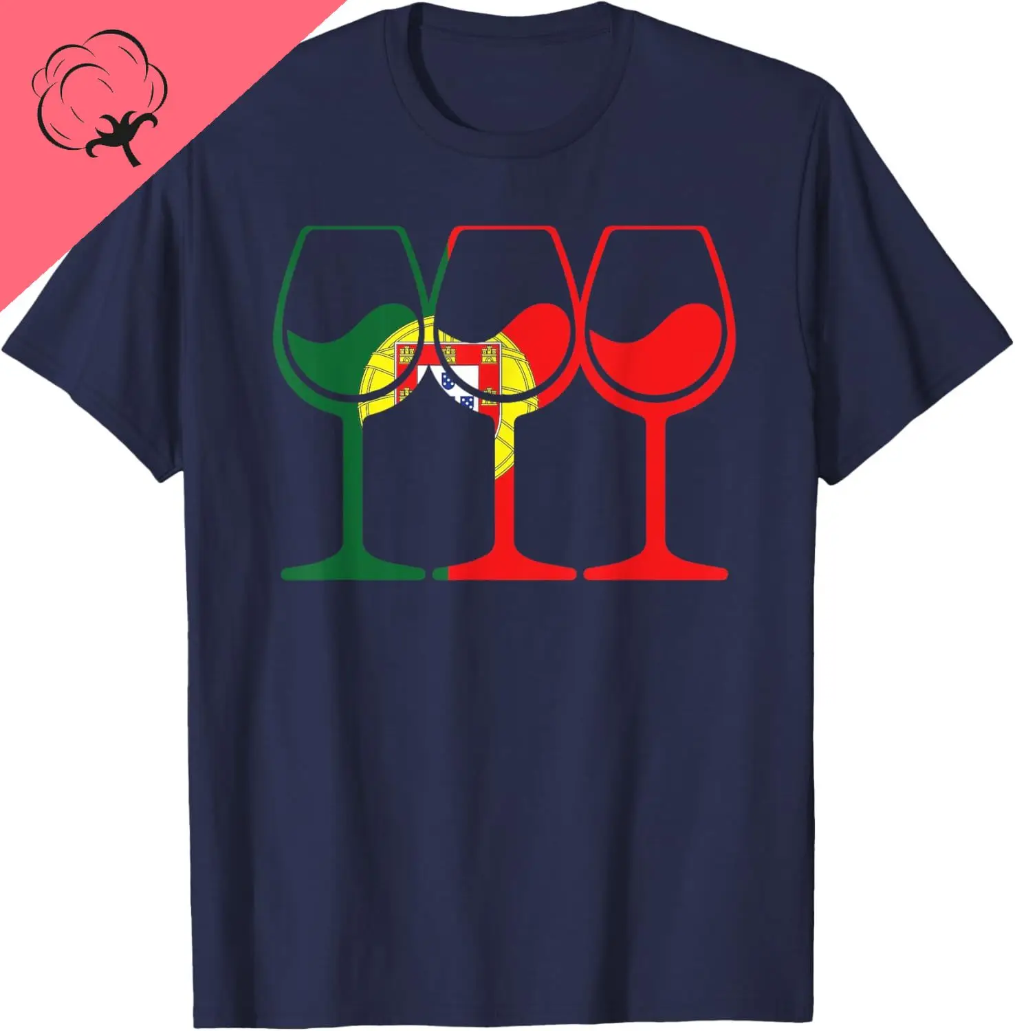 Wine Glass Portugalia Wine Glass Portugal T-Shirt Streetwear Clothing Print on Demand Funny Shirt Camiseta Hombre