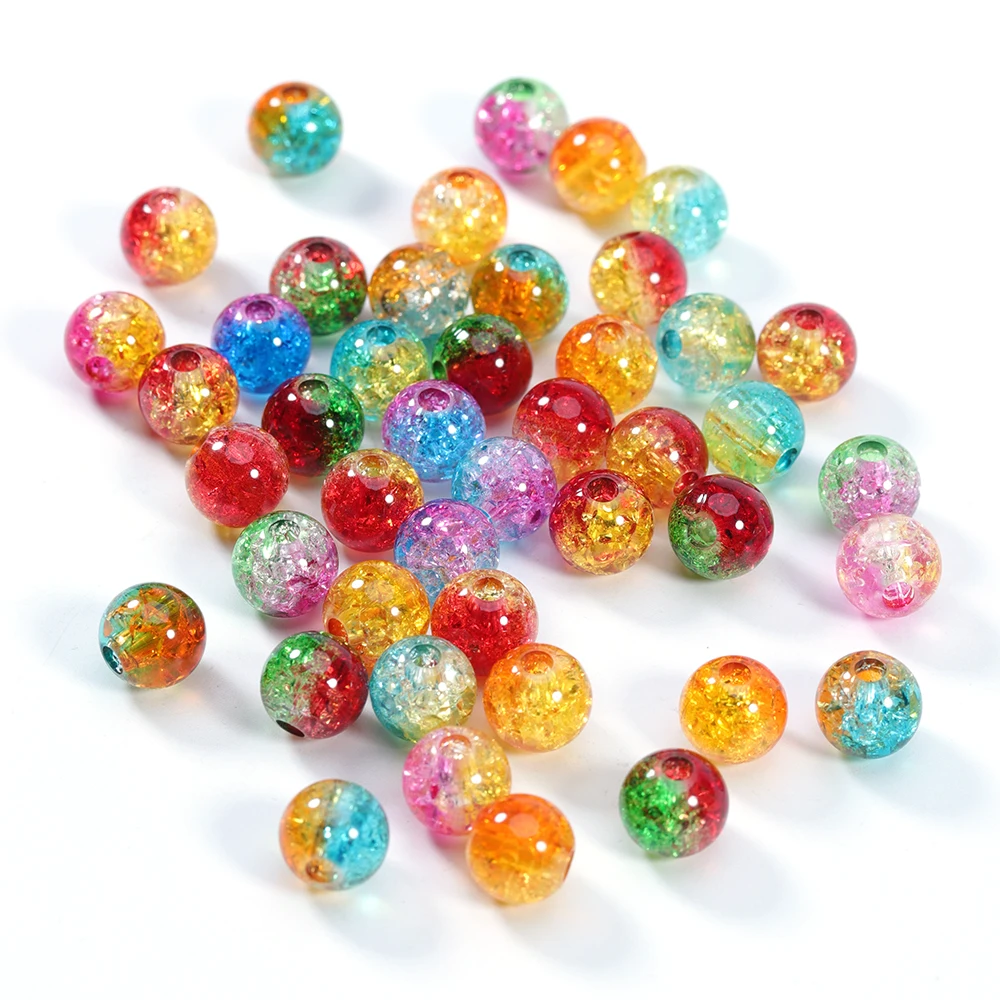 100pcs/lot Colorful Round Crystal Beads Loose Spacer Beads for DIY Making Jewelry Craft Bracelets Necklaces Earrings