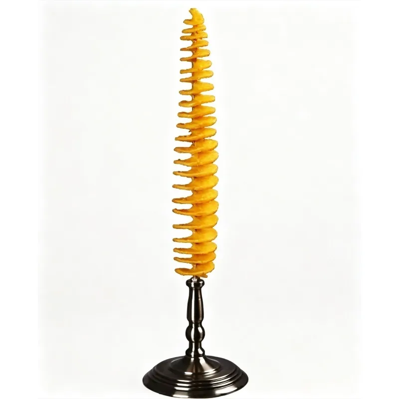 Realistic Fake Potato Spiral Model - Dummy Tornado Potato for Food Display, Photography Prop, Decoration Sample