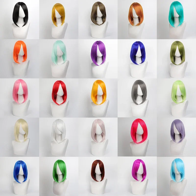 

FC614 Inch Synthetic Wigs For Cosplay,Multi-Color Short Cospla Wigs Heat Resistant High Temperature Fiber Wigs For Holiday@FC8！