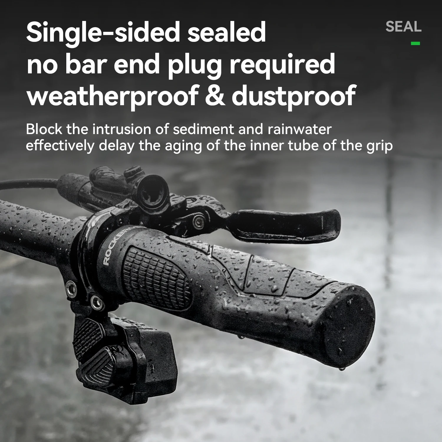 

ROCKBROS Bicycle Grips Single-Sealed One-Piece Locking Ring Grips Shock-Absorbing Comfortable Ergonomic Ball Handlebar Grip