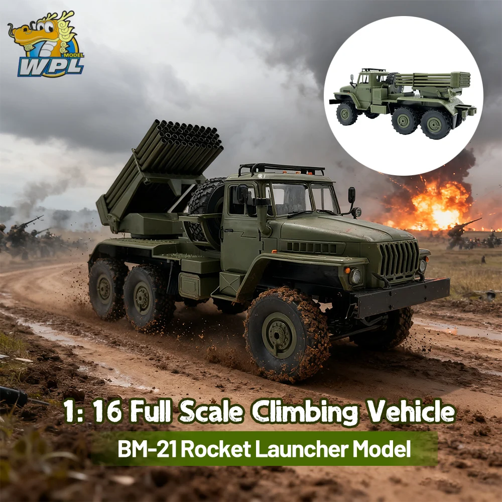 

WPL Модель B36-2 Масштаб 1:16 Автомобиль с дистанционным управлением Полная пропорция Альпинизм с BM-21 Hail Rocket Шестиколесный привод Электрическая игрушка