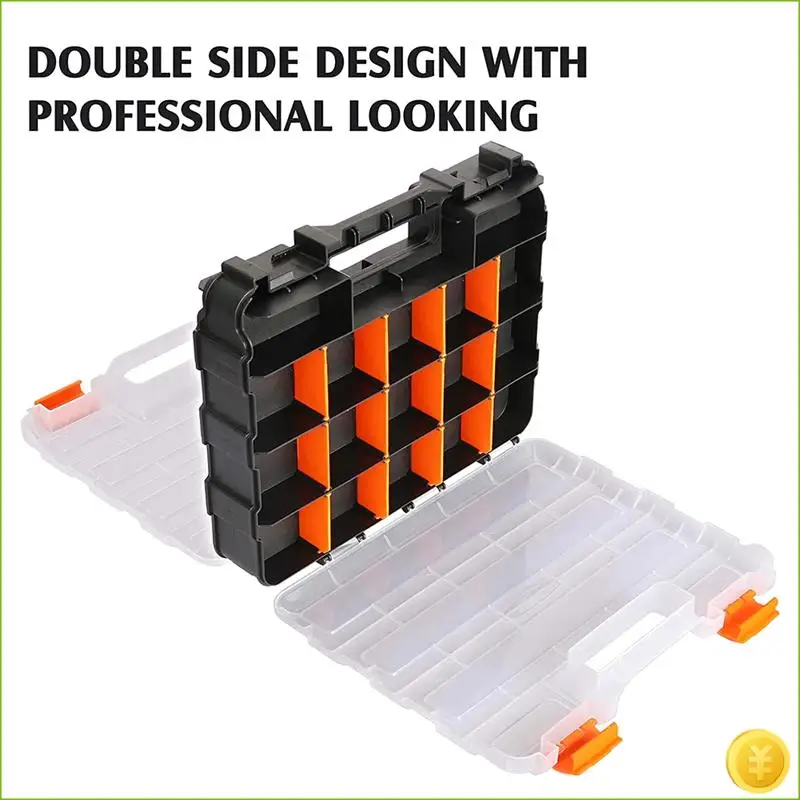 صندوق تخزين وحمل صندوق ملحقات محمول مزدوج الجوانب مع بوليمر مقاوم للصدمات وفواصل بلاستيكية قابلة للإزالة