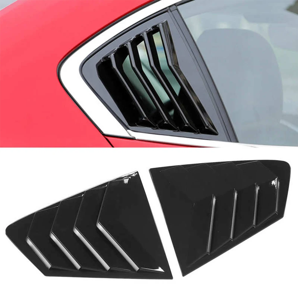 

Car Rear Louver Window Side Shutter Cover For Mazda 3 Axela Sedan 2020 2021 2022 Trim Sticker Vent Scoop ABS Carbon Fiber Black