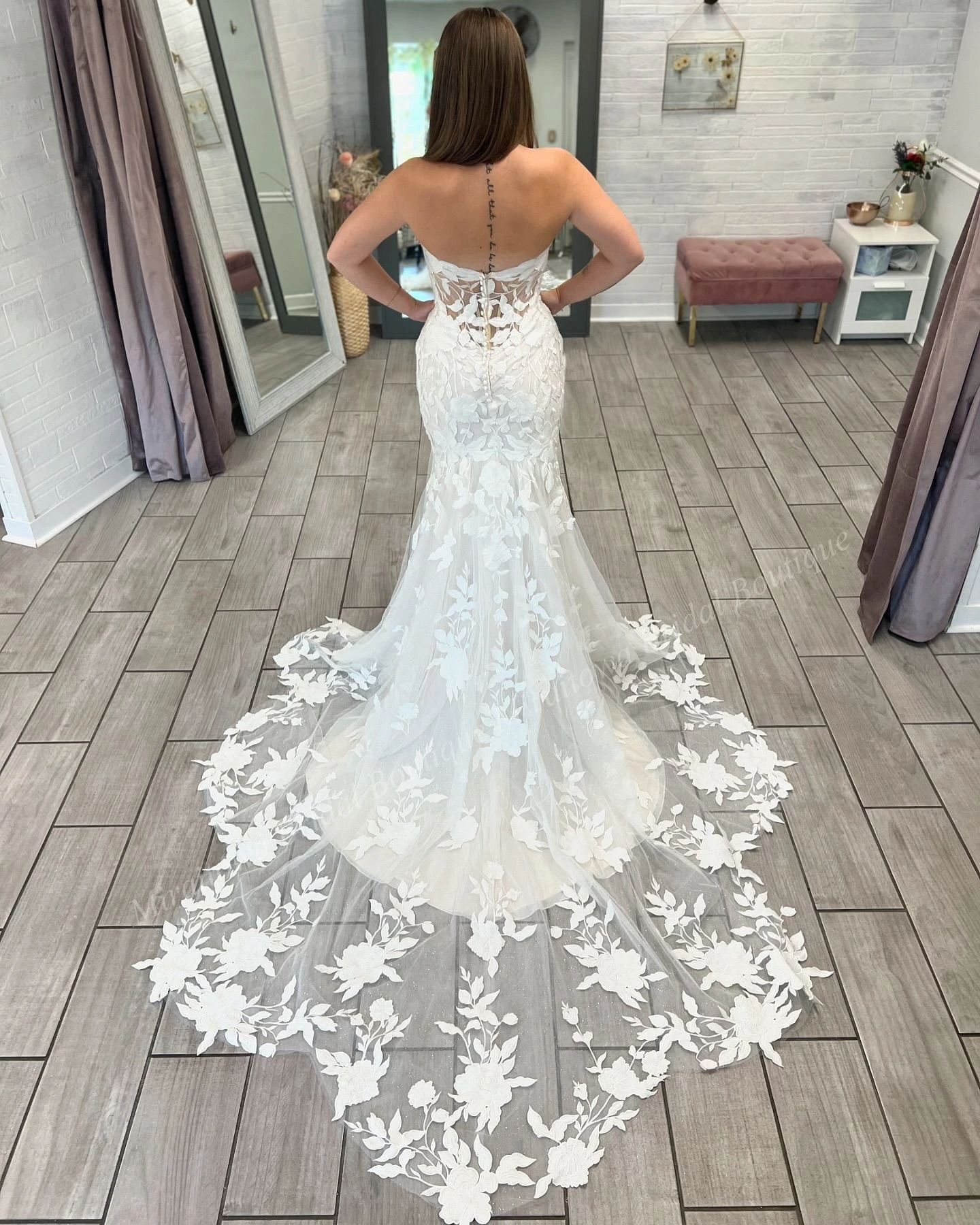 Robe de Mariée en Dentelle Florale, Corsage Désossant, Poignées Transparentes, Manches Amovibles, Patients de Jardin, Cérémonie, Réception, ixde Fiançailles