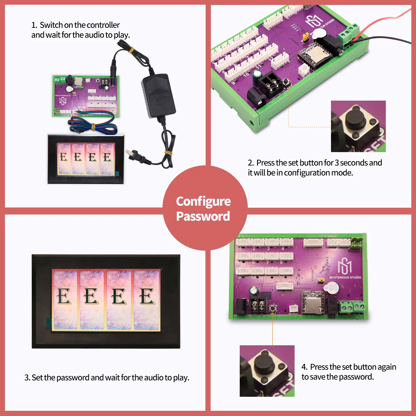 Misterioso estúdio sala secreta escape mecanismo de jogo adereços quebra-cabeça eletrônico excelente 1987 gy carta sistema tela inteligente