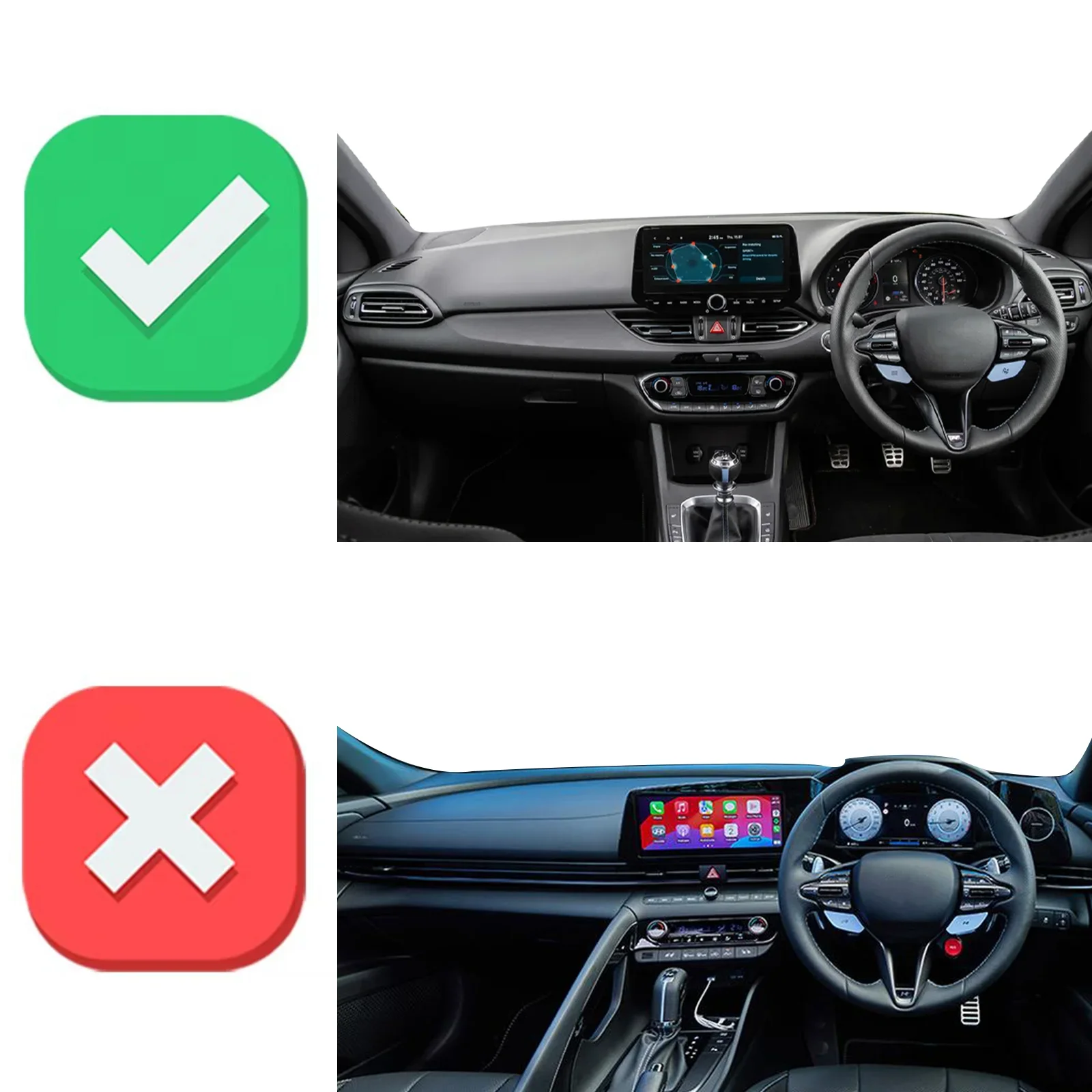 يصلح لشركة هيونداي i30 2017 - 2023 N-line اكسسوارات السيارات داشمات غطاء لوحة الوسادة داشمات ظلة السجاد الواقي #2