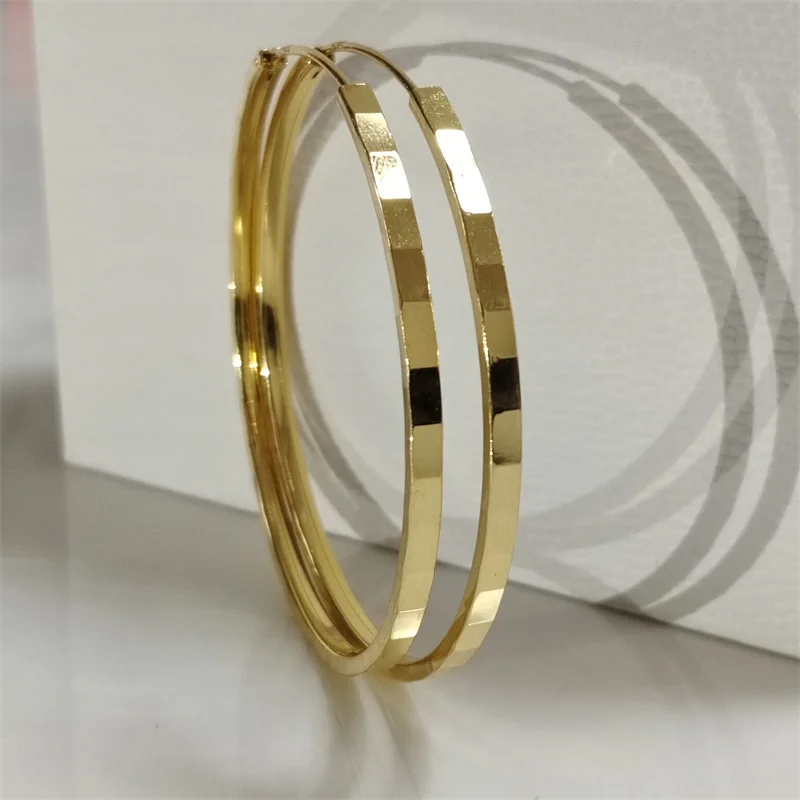 Somilia New Fashion 925 Sterling Silver Big Hoop Earrings For Women New Fashion 18K Gold Plated серьги кольца Collection Jewelry
