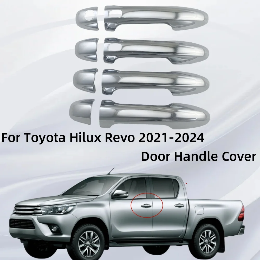 

Для Toyota Hilux Revo 2020 2021 2022 2023 2024, антикоррозийная крышка дверной ручки из АБС-пластика, компоненты декоративной отделки, стиль пасты