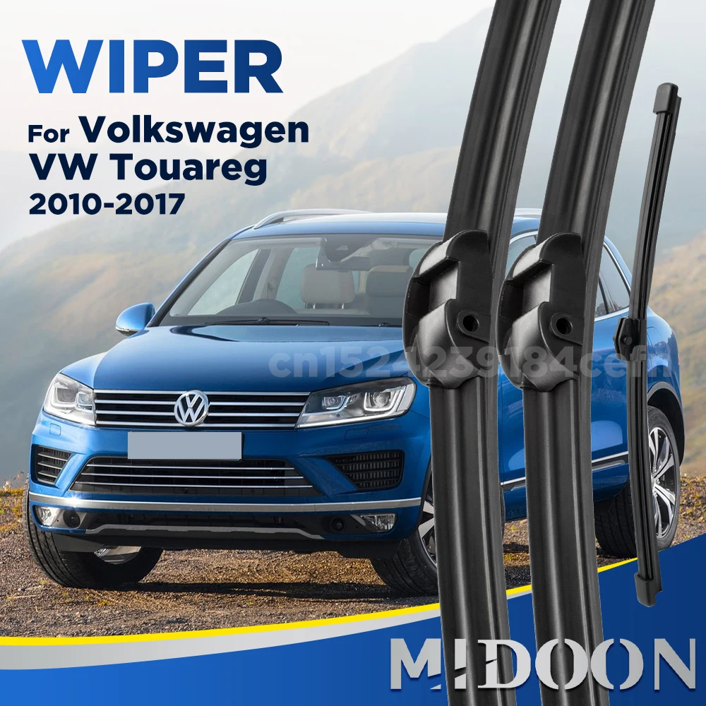 MIDOON Windscreen Wiper Blades Set For VW Touareg 2010 2011 2012 2013 2014 2015 2016 2017 Front Rear Wipers For Porsche Cayenne