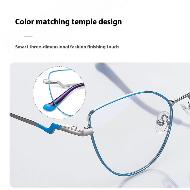 عين القط اللونية المضادة للضوء الأزرق حجب نظارات للقراءة للنساء قصر النظر مد البصر وصفة طبية إطارات النظارات البصرية