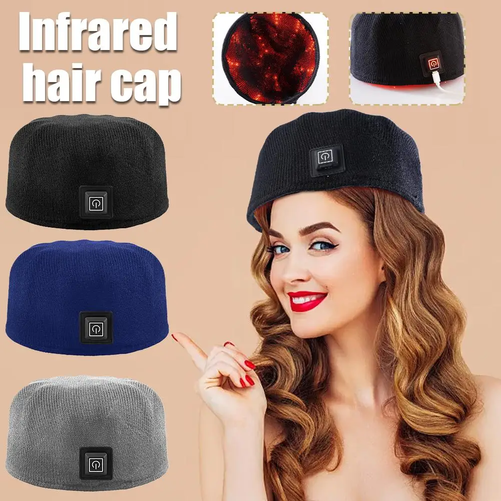  Cap Pure Color LED Infrared Hair Cap Anti-hair Loss Improvement Treatment Laser Loss Hat Scalp Relax Massager Helmet