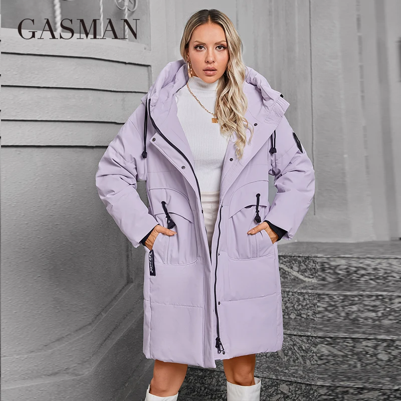 GASMAN 2024 Long Puffer Winter Down Jacket Women Thick Coat Women Hooded Parka Warm Female Brand Cotton Clothes Winter GM-83613