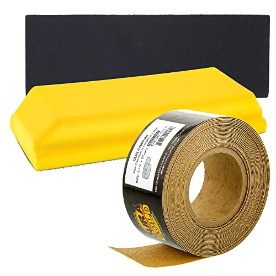 

Pro Series Rectangle 7-3/4" x 2-3/4" Hand Sanding Block Pad with Hook and Loop Backing and PSA Adapter Pad and 320 Grit PSA Lon