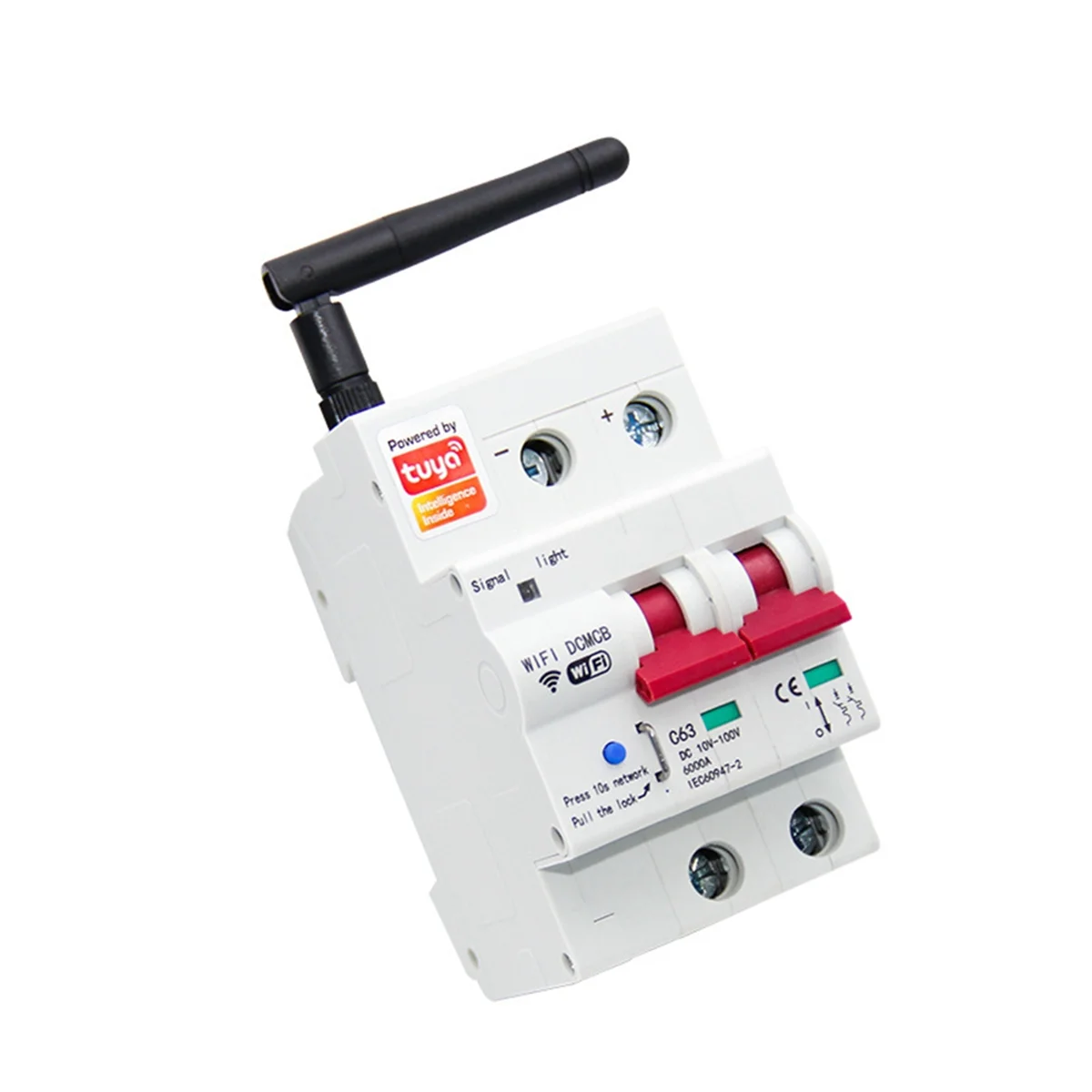 

A002 Smart DC Circuit Breaker 2P APP Control WiFi Circuit Breaker 63A DC10‑100V Short-Circuit Protection Air Switch